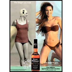 2007 Evan Williams Bourbon Vintage Print Ad Brown Bikini Swimsuit Wall Art Photo